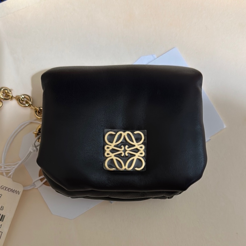 Loewe Black Mini Bag with Gold Chain NWT